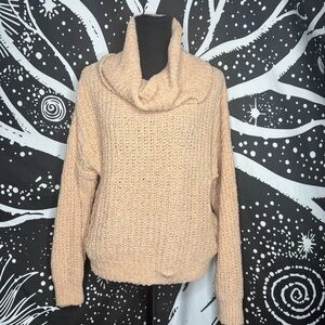 Express Soft Tan Cowl Neck Sweater